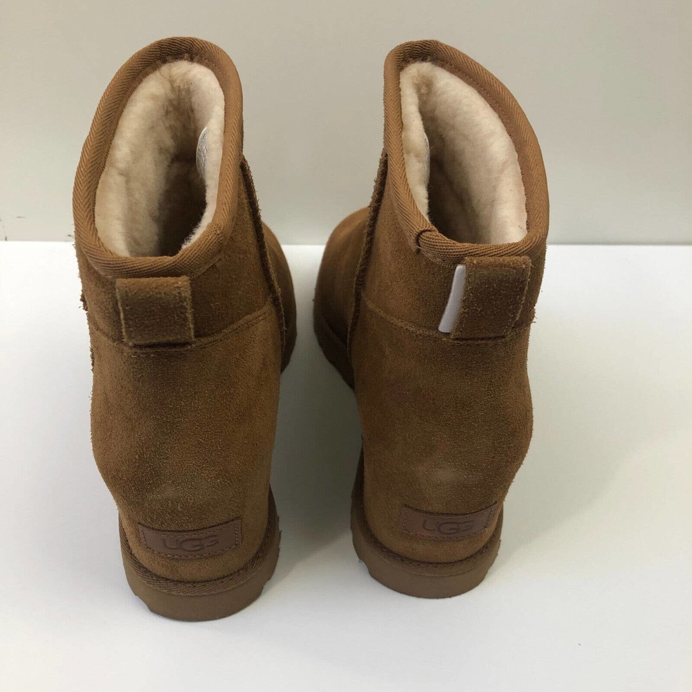 UGG Classic Femme Mini Wedge Bootie Chestnut Brown Boots Women's US Size 12 - Picture 5 of 12